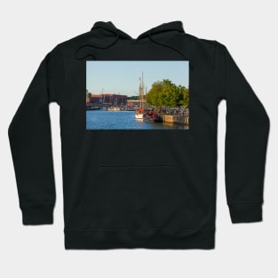 Museum ships on the Untertrave in the evening light, Lübeck, Schleswig-Holstein, Germany, Europe Hoodie